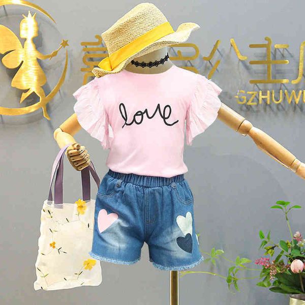 fashion baby girls's suit summer casual clothes set denim shorts 2pcs clothing outfit infant kids clothes 2 to 6 years g220217, White
fashion baby girls's suit summer casual clothes set denim shorts 2pcs clothing outfit infant kids clothes 2 to 6 years g220217, White