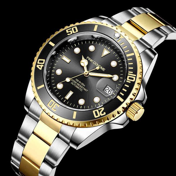 pink cohome automatic diver watches men waterproof date clock sport hour mechanical relogio masculino, Slivery;brown
pink cohome automatic diver watches men waterproof date clock sport hour mechanical relogio masculino, Slivery;brown