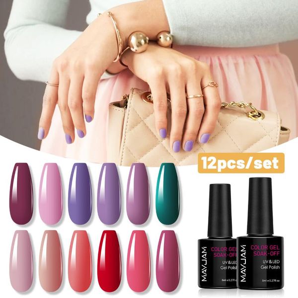 nail gel polish 12pcs set semi permanent uv varnish hybrid kit for varnishes base coat soak off art, Red;pink
nail gel polish 12pcs set semi permanent uv varnish hybrid kit for varnishes base coat soak off art, Red;pink
