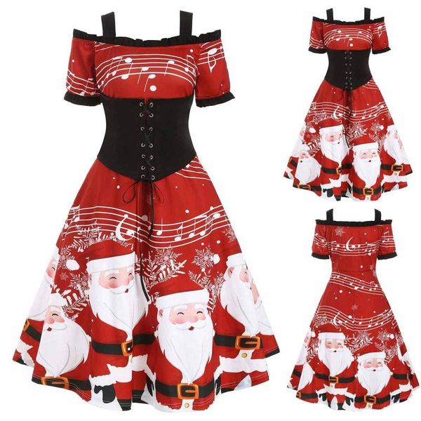 casual dresses 2021 fashion christmas womens dress sleeve santa claus musical note one shoulder lace up vestidos, Black;gray
casual dresses 2021 fashion christmas womens dress sleeve santa claus musical note one shoulder lace up vestidos, Black;gray