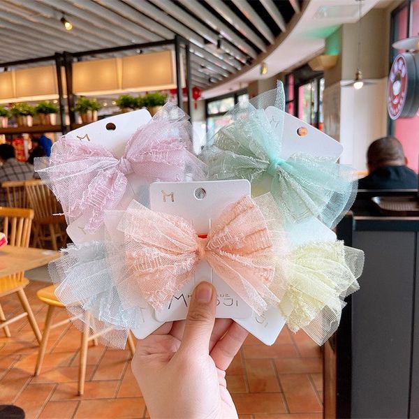 children candy color bow hairclips girl's headwear kids lace hair accessories, Slivery;white
children candy color bow hairclips girl's headwear kids lace hair accessories, Slivery;white