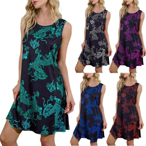 womens dresses sleeveless print vest tank dress ladies robe casual beach mini summer women clothing, Black;gray
womens dresses sleeveless print vest tank dress ladies robe casual beach mini summer women clothing, Black;gray