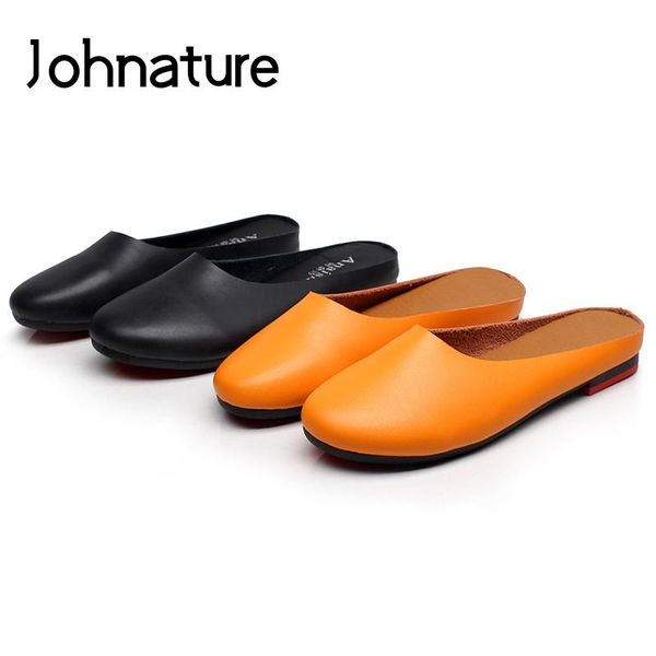 slippers johnature 2021 handmade genuine leather round toe casual soft sole comfortable summer outside flat woman slides, Black
slippers johnature 2021 handmade genuine leather round toe casual soft sole comfortable summer outside flat woman slides, Black