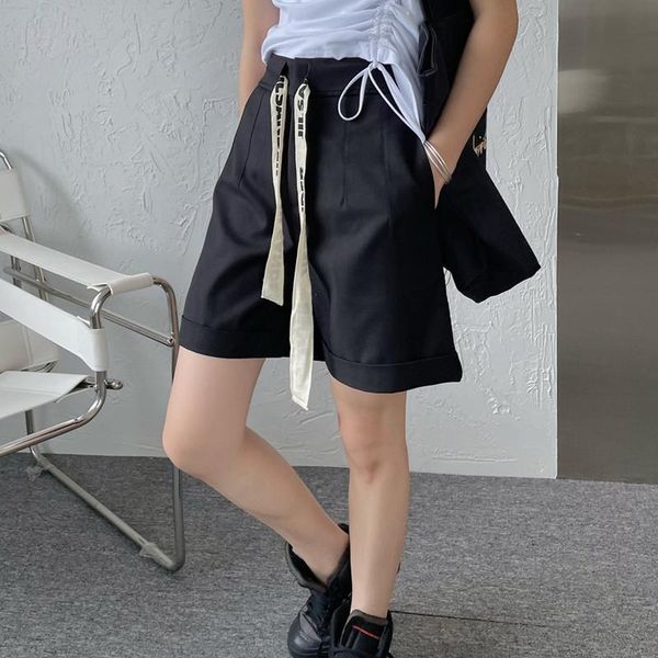women's shorts 2021 summer women drawstring cotton letter ribbon simple loose casual female solid color curled ladies bottoms, White;black
women's shorts 2021 summer women drawstring cotton letter ribbon simple loose casual female solid color curled ladies bottoms, White;black