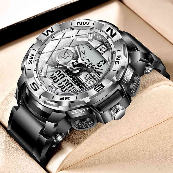 lige mens es military clock brand luxury sports wristwatch led dual display fashion army outdoor waterproof watch, Slivery;brown
lige mens es military clock brand luxury sports wristwatch led dual display fashion army outdoor waterproof watch, Slivery;brown