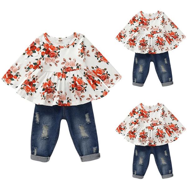 clothing sets infant girls flower printed outfits baby kids ruffle long sleeve jeans two piece kawaii fashion and, White
clothing sets infant girls flower printed outfits baby kids ruffle long sleeve jeans two piece kawaii fashion and, White