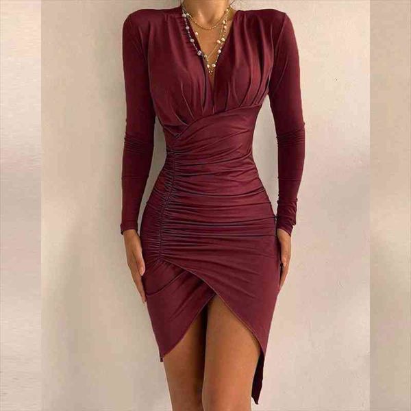 solid draped slim bodycon sfashion women dresses pring autumn long sleeve wrap irregular deep v neck lady party, Black;gray
solid draped slim bodycon sfashion women dresses pring autumn long sleeve wrap irregular deep v neck lady party, Black;gray
