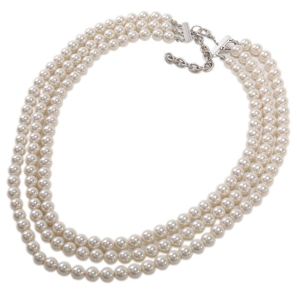 kalse 3 layers strand glitter pearl white beads chunky bib choker charm necklace, Silver
kalse 3 layers strand glitter pearl white beads chunky bib choker charm necklace, Silver