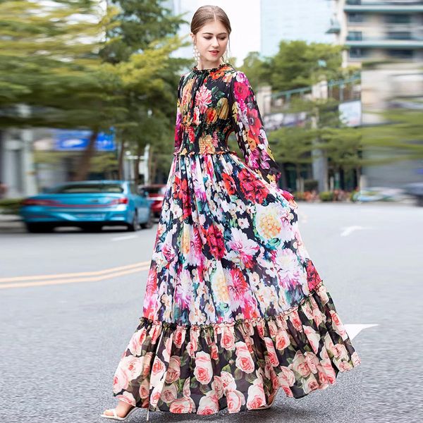 spring and summer new national style fashion print stand full elastic waist big swing ankle-length women dresses 210421, Black;gray
spring and summer new national style fashion print stand full elastic waist big swing ankle-length women dresses 210421, Black;gray