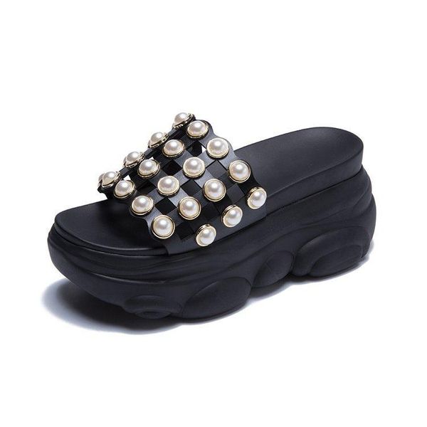 dress shoes women's fashion trend pearl upper casual comfortable soft platform sandals, Black
dress shoes women's fashion trend pearl upper casual comfortable soft platform sandals, Black