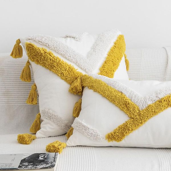 cushion/decorative pillow handmade moroccan style cushion cover abstract zigzag navy blue yellow with tassels 45x45cm/30x50cm homedecoration
cushion/decorative pillow handmade moroccan style cushion cover abstract zigzag navy blue yellow with tassels 45x45cm/30x50cm homedecoration