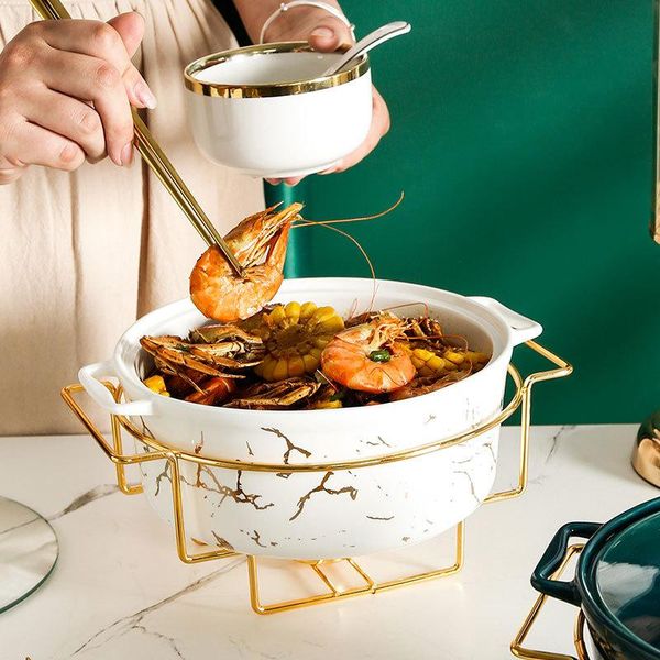 dishes & plates marble gold pattern nordic two-handle ceramic pot household soup bowl tableware with iron stand and candle holder cn(origin)
dishes & plates marble gold pattern nordic two-handle ceramic pot household soup bowl tableware with iron stand and candle holder cn(origin)