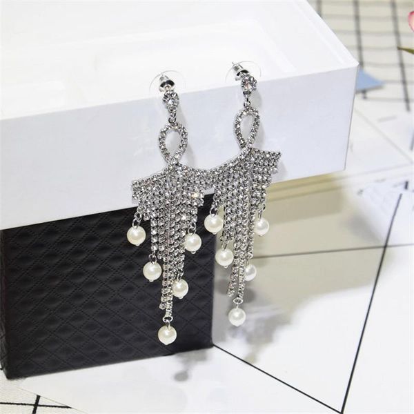 luxury full rhinestone beads long tassel earrings wedding party women fashion statement elegant drop jewelry dangle & chandelier, Silver
luxury full rhinestone beads long tassel earrings wedding party women fashion statement elegant drop jewelry dangle & chandelier, Silver