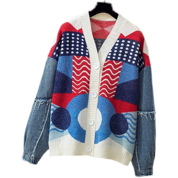 women's sweaters clothes large size ladies' winter fat sister reduction age show thin cowboy sleeve patchwork cardigan sweater fem, White;black
women's sweaters clothes large size ladies' winter fat sister reduction age show thin cowboy sleeve patchwork cardigan sweater fem, White;black