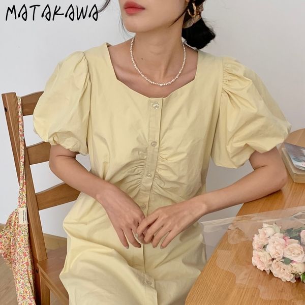 matakawa korean square neck vestido de mujer single-breasted robes femme wrinkle puff sleeve dresses mid-length dress women 210513, Black;gray
matakawa korean square neck vestido de mujer single-breasted robes femme wrinkle puff sleeve dresses mid-length dress women 210513, Black;gray