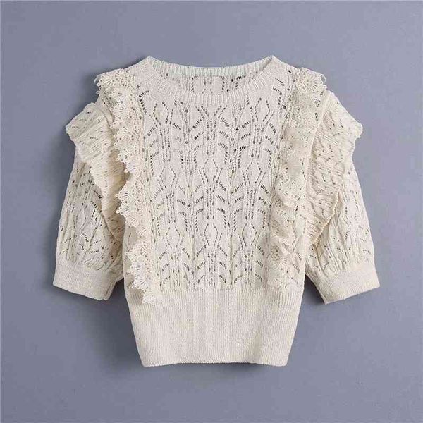 women's sweaters womne fashion cascade ruffles lace short sleeve za knitted pullover girls casual o-neck elastic beige chic a, White;black
women's sweaters womne fashion cascade ruffles lace short sleeve za knitted pullover girls casual o-neck elastic beige chic a, White;black