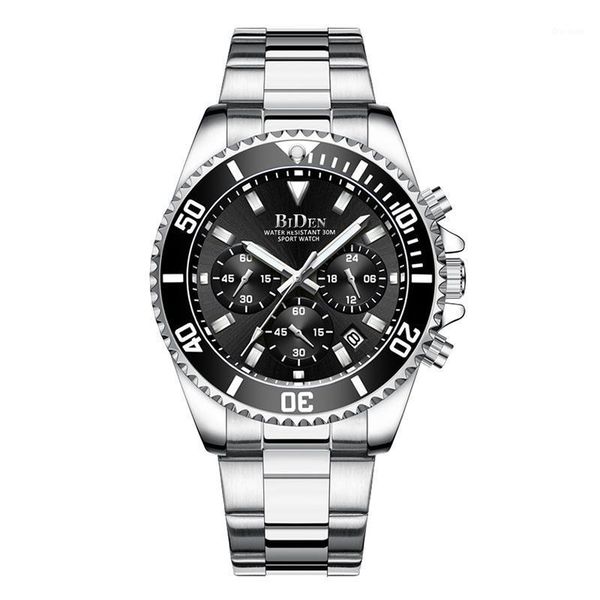 men's watch military stainless steel chronograph waterproof luminous design elegant sports analog date wristwatches, Slivery;brown
men's watch military stainless steel chronograph waterproof luminous design elegant sports analog date wristwatches, Slivery;brown