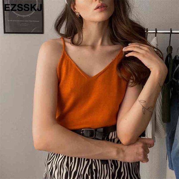 chic basic v-neck camisole summer knit strap tank women basiccamis female casual solid tank vest 210705, White
chic basic v-neck camisole summer knit strap tank women basiccamis female casual solid tank vest 210705, White