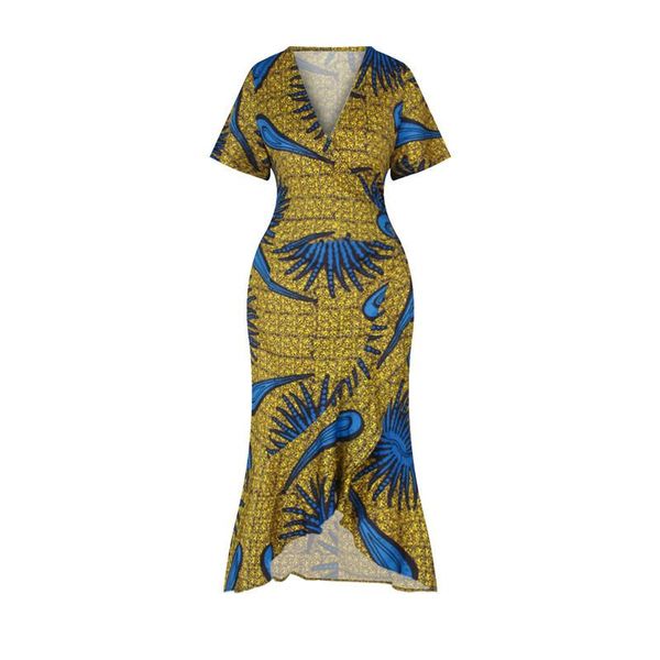 ethnic clothing african floral print bodycon dress midi women clothes fashion v neck party dresses for, Red
ethnic clothing african floral print bodycon dress midi women clothes fashion v neck party dresses for, Red