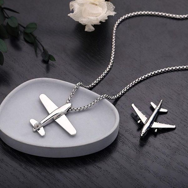 pendant necklaces simple fashion titanium steel airplane necklace punk party jewelry sweater chain long, Silver
pendant necklaces simple fashion titanium steel airplane necklace punk party jewelry sweater chain long, Silver