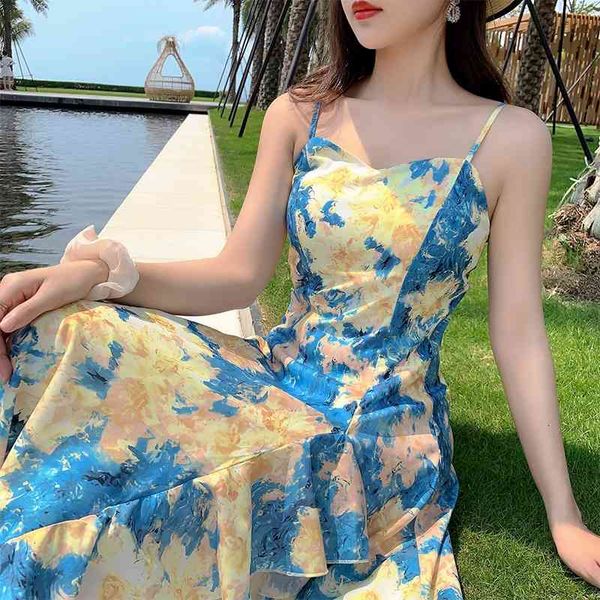 women's knits & tees vintage oil painting print sleeveless ruffles maxi es for women 2021 slim summer long pary beach vestido, White
women's knits & tees vintage oil painting print sleeveless ruffles maxi es for women 2021 slim summer long pary beach vestido, White