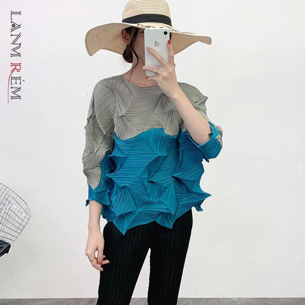 women's pleated t-shirt large size round neck shirt seven-point sleeve fold t-shirt fashion pc239 210507, White
women's pleated t-shirt large size round neck shirt seven-point sleeve fold t-shirt fashion pc239 210507, White