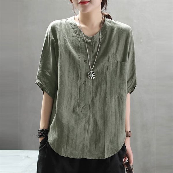summer women shirts plus size loose o-neck casual ladies batwing sleeve cotton linen lady vintga blouse d5 210512, White
summer women shirts plus size loose o-neck casual ladies batwing sleeve cotton linen lady vintga blouse d5 210512, White