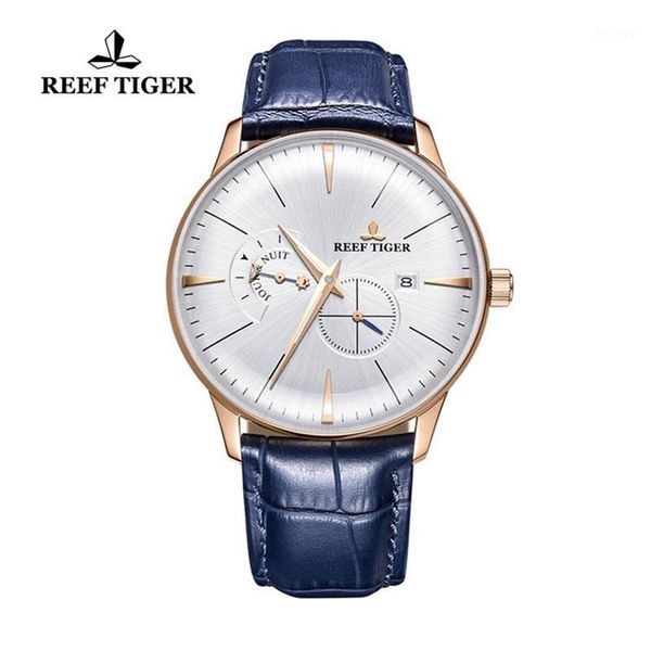 reef tiger/rt 2021 mens designer watches luxury automatic mechanical watch blue genuine leather strap waterproof wristwatches, Slivery;brown
reef tiger/rt 2021 mens designer watches luxury automatic mechanical watch blue genuine leather strap waterproof wristwatches, Slivery;brown