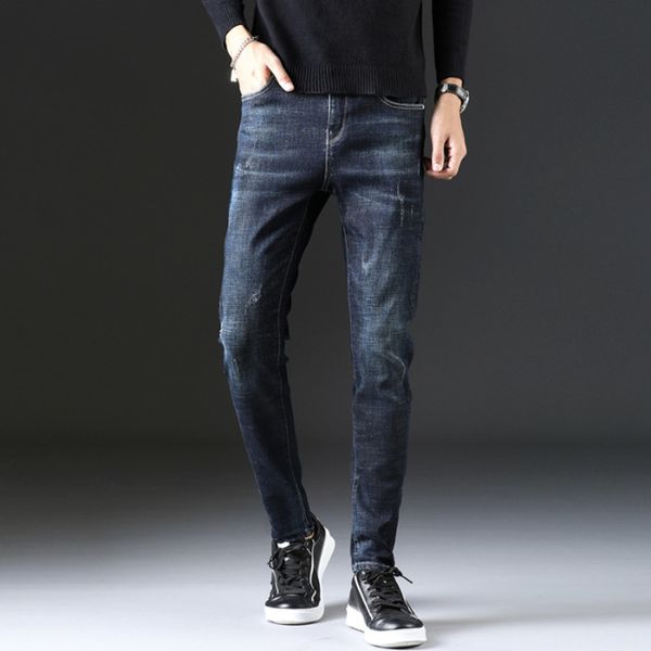 men's jeans korean fashion brand embroidery trend stretch slim versatile straight casual pants lov lj85, Blue
men's jeans korean fashion brand embroidery trend stretch slim versatile straight casual pants lov lj85, Blue