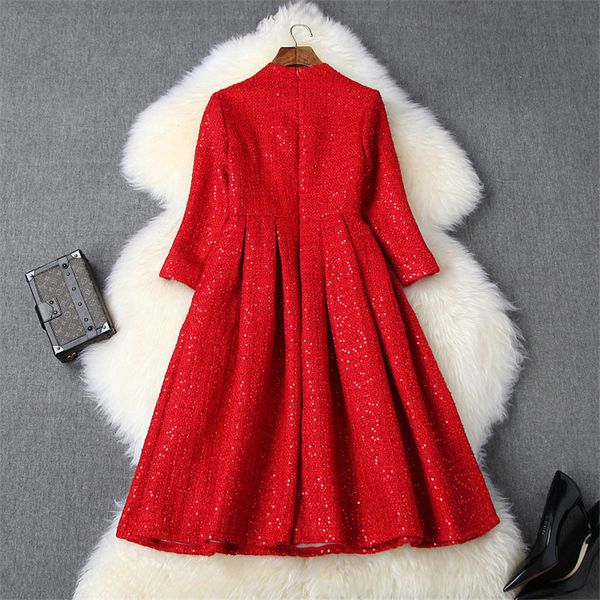 two piece dress runway autumn woman clothes elegant neck brace tweed sequins dressed in red wool party dress kmk1, White
two piece dress runway autumn woman clothes elegant neck brace tweed sequins dressed in red wool party dress kmk1, White