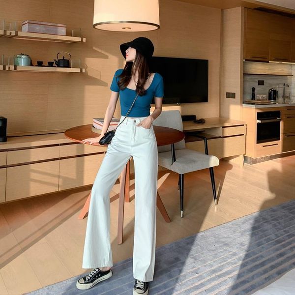 women's jeans white woman high waist streetwear baggy mom vintage denim trousers pocket wide leg pants washed fashion y2k, Blue
women's jeans white woman high waist streetwear baggy mom vintage denim trousers pocket wide leg pants washed fashion y2k, Blue