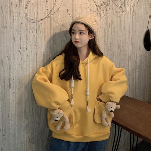 women's hoodies & sweatshirts nomikuma bear design pockets kawaii sweatshirt women loose long sleeve hooded japan style sweet outerwear, Black
women's hoodies & sweatshirts nomikuma bear design pockets kawaii sweatshirt women loose long sleeve hooded japan style sweet outerwear, Black