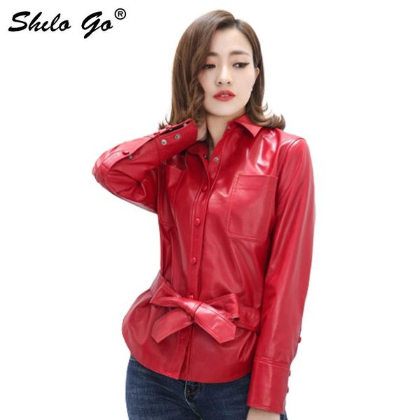 women's jackets shilo go leather jacket womens spring fashion sheepskin genuine coat lapel collar red single breasted bow belt straight, Black;brown
women's jackets shilo go leather jacket womens spring fashion sheepskin genuine coat lapel collar red single breasted bow belt straight, Black;brown