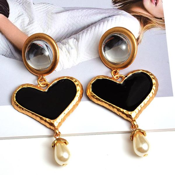 dangle & chandelier brand bohemian enamel love heart earrings for women pearls exaggerated statement drop, Silver
dangle & chandelier brand bohemian enamel love heart earrings for women pearls exaggerated statement drop, Silver