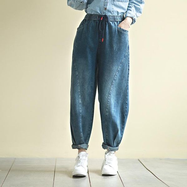 women's jeans 2021 spring style super pants loose type wild thin literary casual collapse women, Blue
women's jeans 2021 spring style super pants loose type wild thin literary casual collapse women, Blue