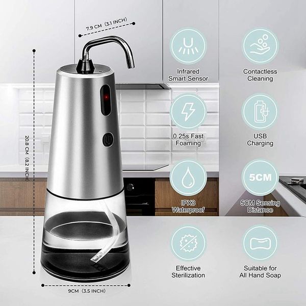 liquid soap dispenser automatic dispenser,8.45 oz. contact foaming dispenser,rechargeable,for bathroom kitchen el restaurant
liquid soap dispenser automatic dispenser,8.45 oz. contact foaming dispenser,rechargeable,for bathroom kitchen el restaurant