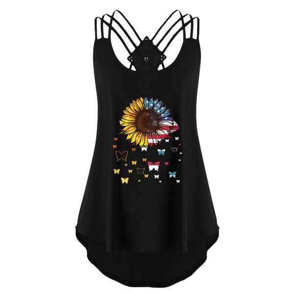 women's blouses & shirts plus size black for ladies blusas feminina summer sunflower print sleeveless back cross strap cassette tank, White
women's blouses & shirts plus size black for ladies blusas feminina summer sunflower print sleeveless back cross strap cassette tank, White