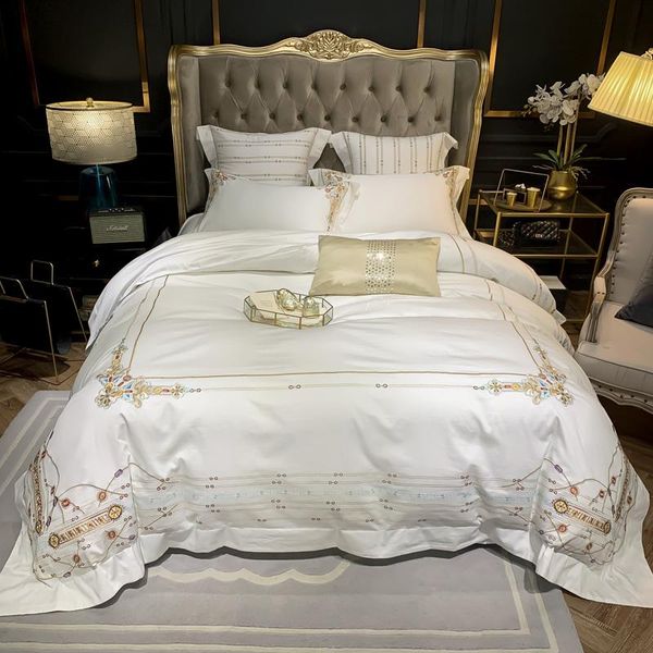 luxury egypian cotton premium embroidery vintage bedding set purple white duvet cover fitted bed sheet king size 4/6pieces sets
luxury egypian cotton premium embroidery vintage bedding set purple white duvet cover fitted bed sheet king size 4/6pieces sets