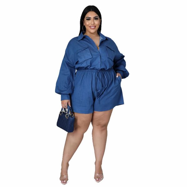 plus size tracksuits women's clothing turn down collar pocket cowboy -up high waist casual jumpsuit shorts wholesale drop, Black
plus size tracksuits women's clothing turn down collar pocket cowboy -up high waist casual jumpsuit shorts wholesale drop, Black