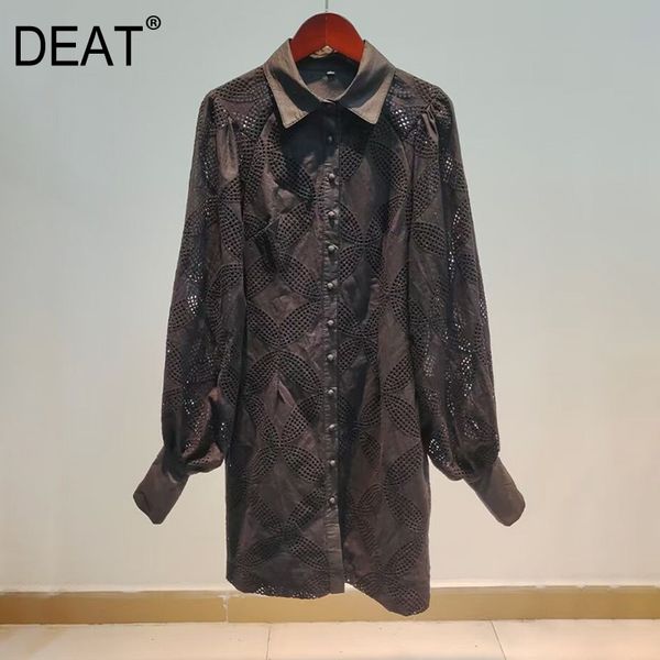 spring summer fashion casual lapel lantern sleeve long embroidery cut out slim buttock shirt dress sh222 210421, Black;gray
spring summer fashion casual lapel lantern sleeve long embroidery cut out slim buttock shirt dress sh222 210421, Black;gray