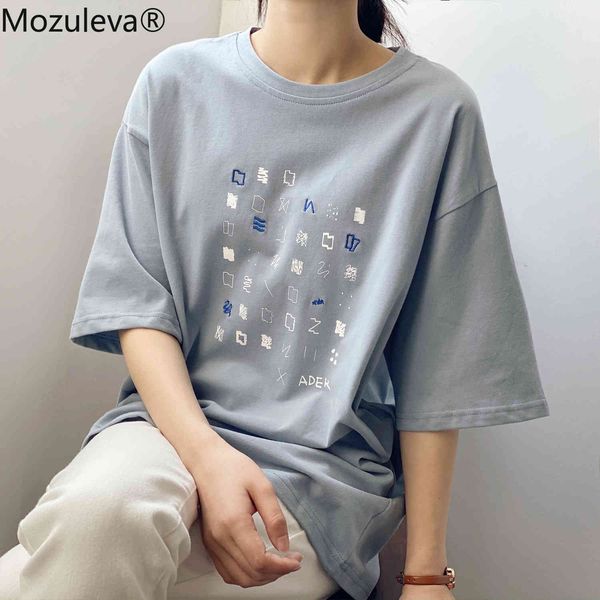 women t-shirt graffiti embroidery oversize t shirt loose short sleeve t-shirt o-neck white tees 210427
women t-shirt graffiti embroidery oversize t shirt loose short sleeve t-shirt o-neck white tees 210427