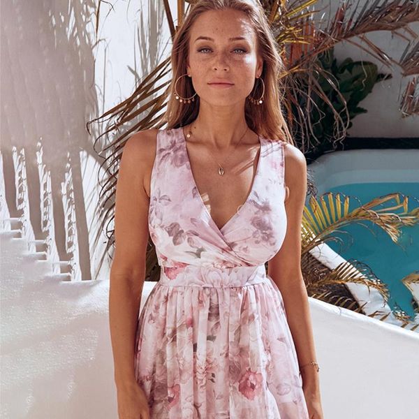 casual dresses 2021 women's r style dress split-forked floral print long chiffon summer pink elegant beach party, Black;gray
casual dresses 2021 women's r style dress split-forked floral print long chiffon summer pink elegant beach party, Black;gray