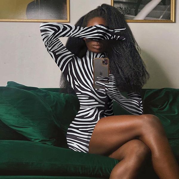 zebra animal print fashion mini dress bodycon birthday outfit club party long sleeve women's dresses slim vestidos casual, Black;gray 
zebra animal print fashion mini dress bodycon birthday outfit club party long sleeve women's dresses slim vestidos casual, Black;gray