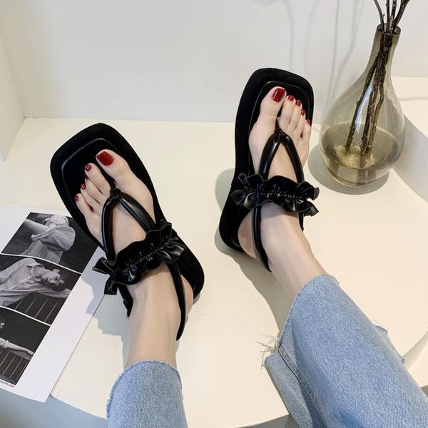 sandals women comfortable ruffles casual buckle strap luxury female shoes design fashion woman flip flops, Black
sandals women comfortable ruffles casual buckle strap luxury female shoes design fashion woman flip flops, Black