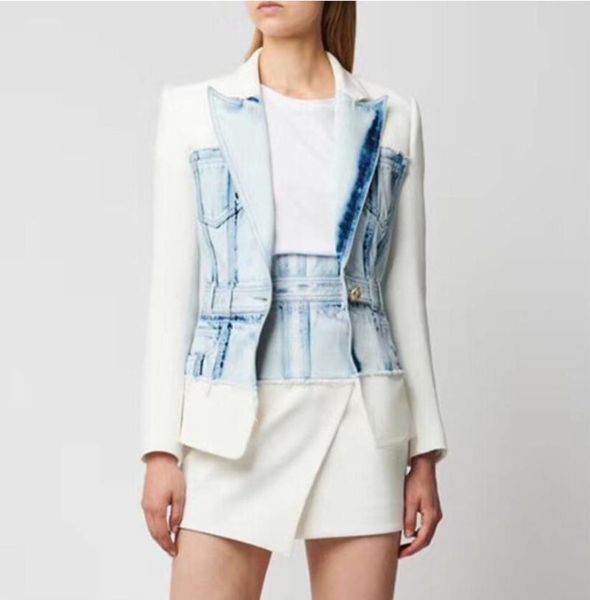 personality stitching denim suit jacket female 2021 temperament casual fashion chic women long sleeve women's blazer suits & blazers, White;black
personality stitching denim suit jacket female 2021 temperament casual fashion chic women long sleeve women's blazer suits & blazers, White;black