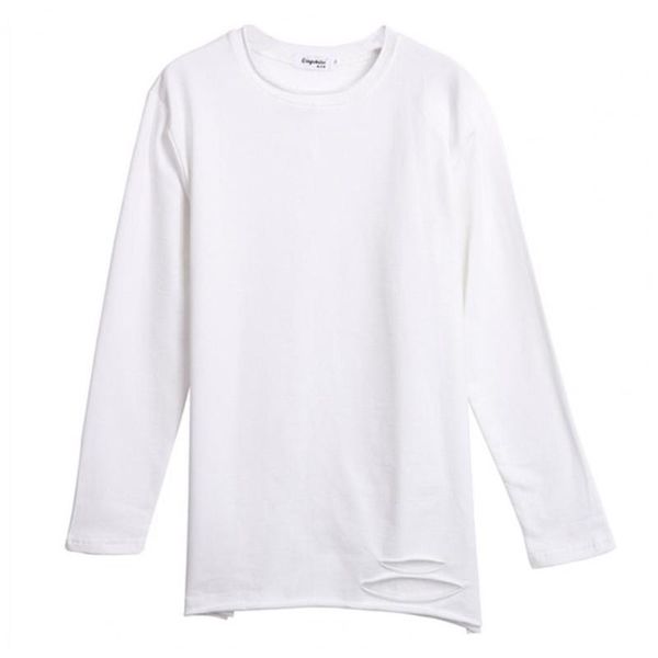 women's t-shirt long sleeve solid color simple fashion ripped hole loose woman girl clothing wholesale high quality, White
women's t-shirt long sleeve solid color simple fashion ripped hole loose woman girl clothing wholesale high quality, White
