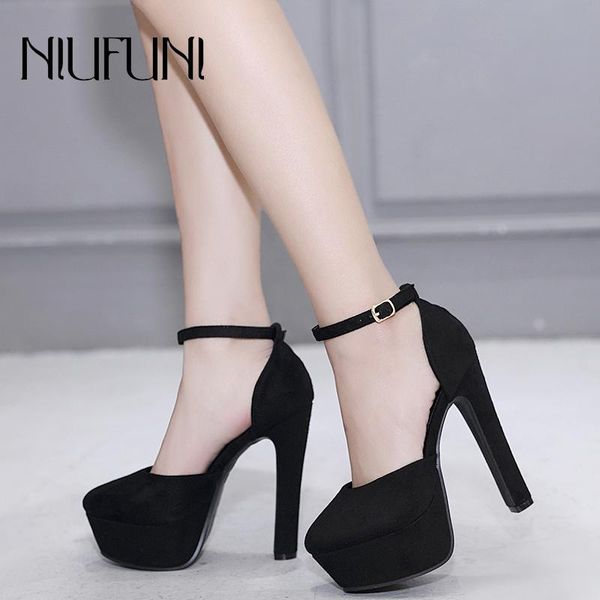 sandals niufuni 14cm platform thick high heels women's suede solid color buckle work shoes simple hollow slip-on slides summer, Black
sandals niufuni 14cm platform thick high heels women's suede solid color buckle work shoes simple hollow slip-on slides summer, Black