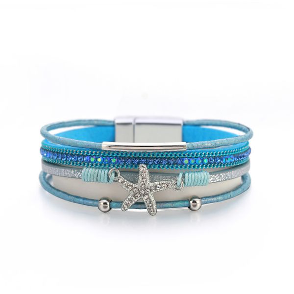 multi layer bracelet, personality and fashion, diamond inlaid starfish bracelet, women's leisure and holiday style beads jewelry, Black
multi layer bracelet, personality and fashion, diamond inlaid starfish bracelet, women's leisure and holiday style beads jewelry, Black