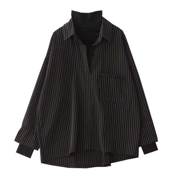 fake two piece striped shirt women patchwork knitted turtleneck autumn winter long sleeve casual loose female blouse 210721, White
fake two piece striped shirt women patchwork knitted turtleneck autumn winter long sleeve casual loose female blouse 210721, White