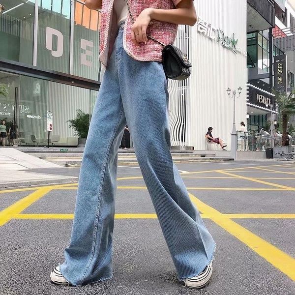women's jeans lugentolo wide leg woman summer cotton fashion wash drape zipper mid waist loose streetwear, Blue
women's jeans lugentolo wide leg woman summer cotton fashion wash drape zipper mid waist loose streetwear, Blue
